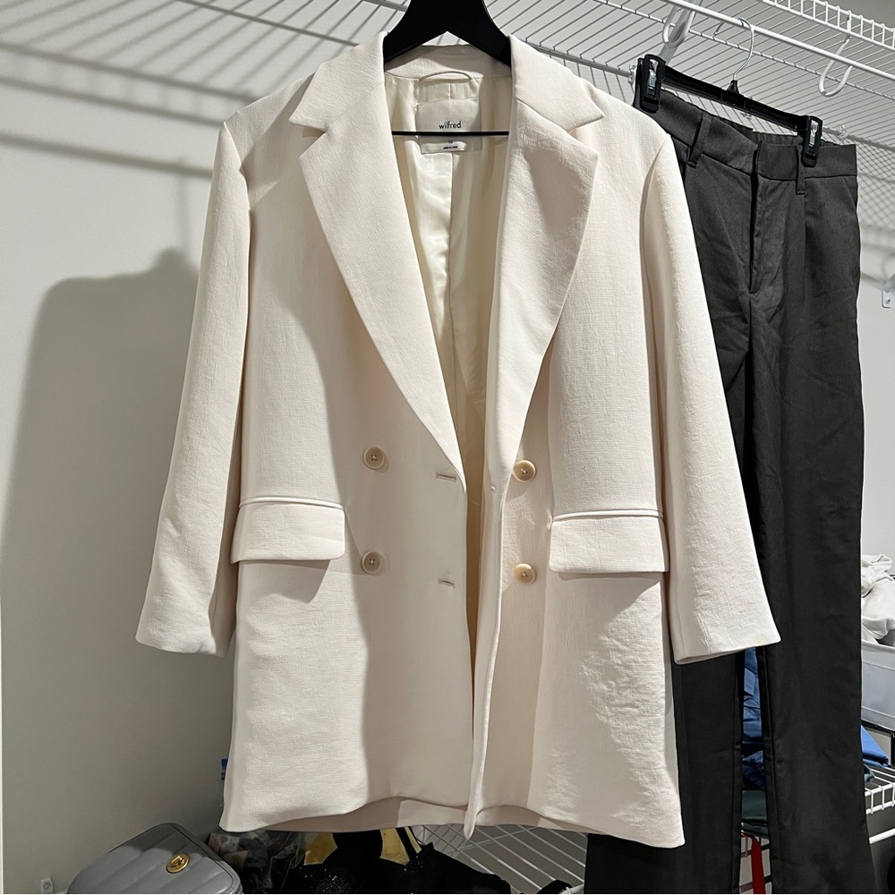 Wilfred Cream Double-Breasted Blazer